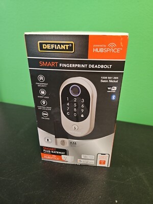 Defiant HUBSPACE Smart Fingerprint Deadbolt Biometric Touchpad - Satin Nickel