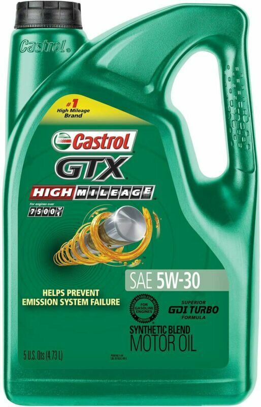 Castrol 03102 GTX High Mileage 5W-30 Motor Oil - 5 Quart 5 