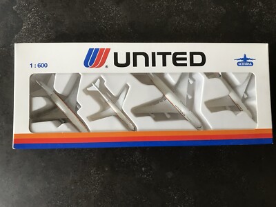 Schabak United Airlines Tulip 4 Diecast Model Aircraft 1:600 Made In Germany NIB