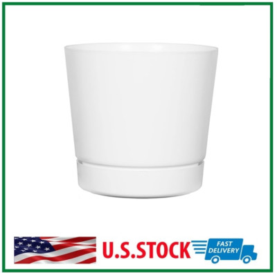 Full Depth Cylinder Pot, Glossy White, 12-Inch, New