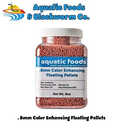0.8mm Color Enhancing Floating Pellets for Baby Koi, Pond & Aquarium Fish. JAR