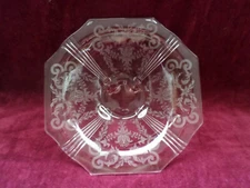 Vintage Heisey Elegant Glass "King House" Ribbed Etched Footed Console Bowl