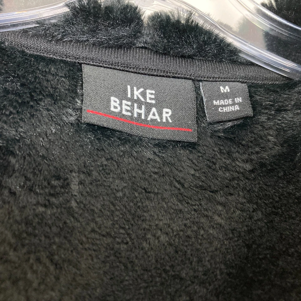 Ike Behar женщин с капюшоном Houndstooth пальто размер M черный белый искусственного меха подкладка - Изображение 3 из 4