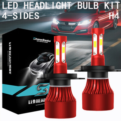 9003 H4 LED Headlight Bulbs Kit High/Low Beam 10000W 180000LM Super Bright White