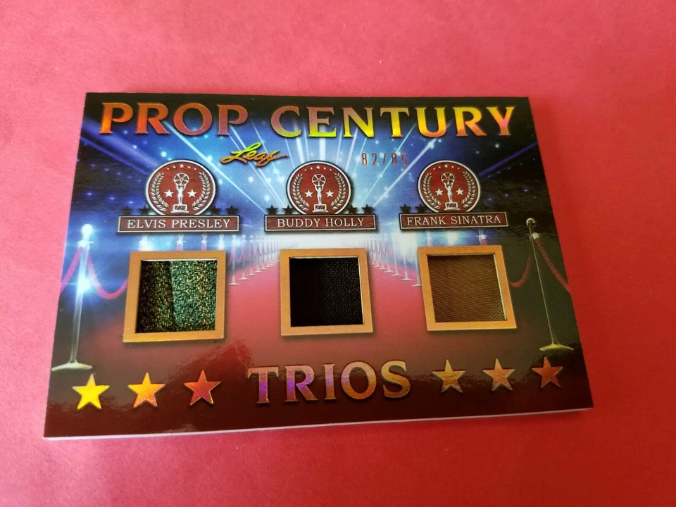 Elvis Presley BUDDY HOLLY Frank Sinatra WORN RELIC SWATCH WARDROBE CARD #d 63/85 - Image 3 of 4