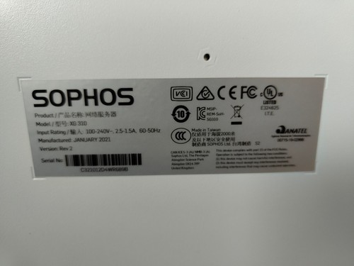 SOPHOS XG 310 REV. 2 SECURITY FIREWALL APPLIANCE - Afbeelding 4 van 9