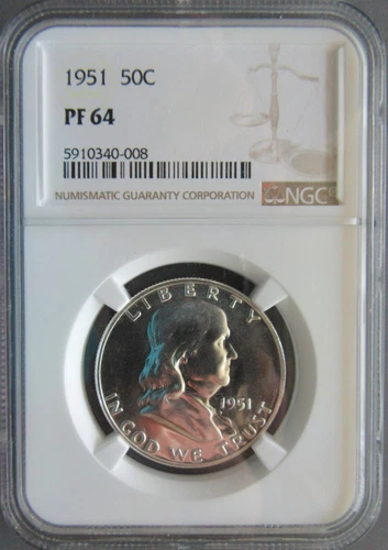 1951 Franklin Half Dollar PF64 NGC, looks Gem Proof! Offering combined shipping.