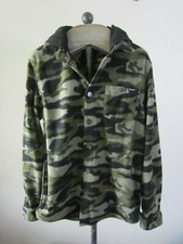 O'Neill Boys Camo Fleece Hooded Button Front Superfleece Shirt Jacket L