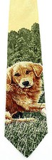 Endangered Species Retriever Mens Silk Dog Neck Tie Baseball Necktie Gift