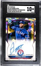 2023 Bowman Chrome Andres Mesa CPA-AM Atomic Refractor /100 Rangers SGC 10