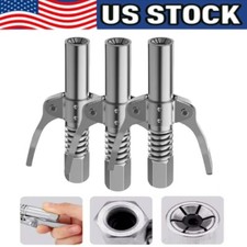 3X Grease Gun Coupler Double Handle High Pressure Quick Release Lock Oil Nozzles