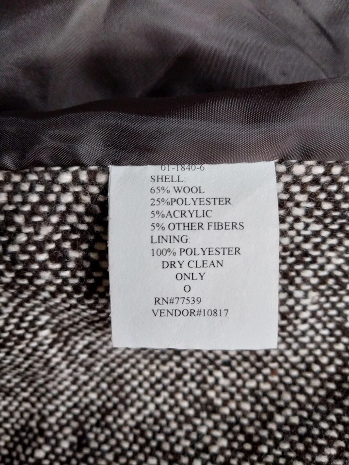 Chadwicks Jacket Womens Size 14P Wool Blend Hooded Lined Double Breasted Coat - Image 4 of 4