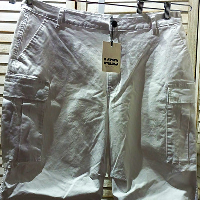 KBB by Kahlana Womens Jogger Pants Size L White Cargo Drawstrings Ankle Ties New