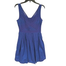 American Eagle Royal Blue Eyelet Fit and Flare Mini Dress Size 2