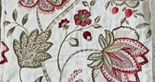 Colefax & Fowler embroidered fabric remnant/piece/off cut Oriana 67cm x 35cm
