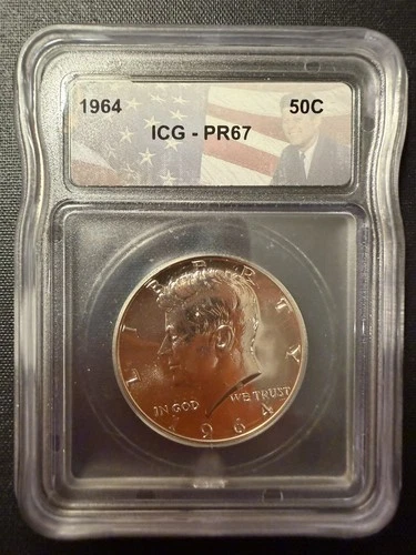 1964 Kennedy US Silver Half Dollar with Kennedy Label PR67 ICG
