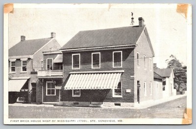 Vintage First Brick House West of Mississippi 1799 Ste. Genevieve MO