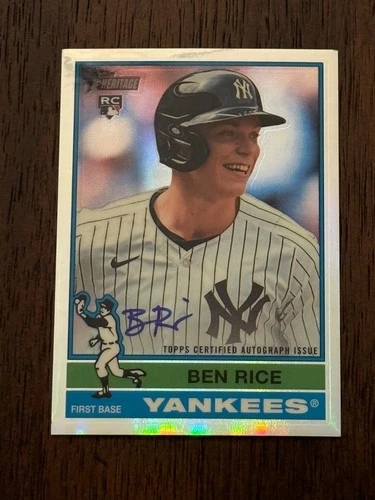 2025 Topps Heritage Chrome Rookie Autographs Ben Rice #BCA-BR Auto RC Refractor