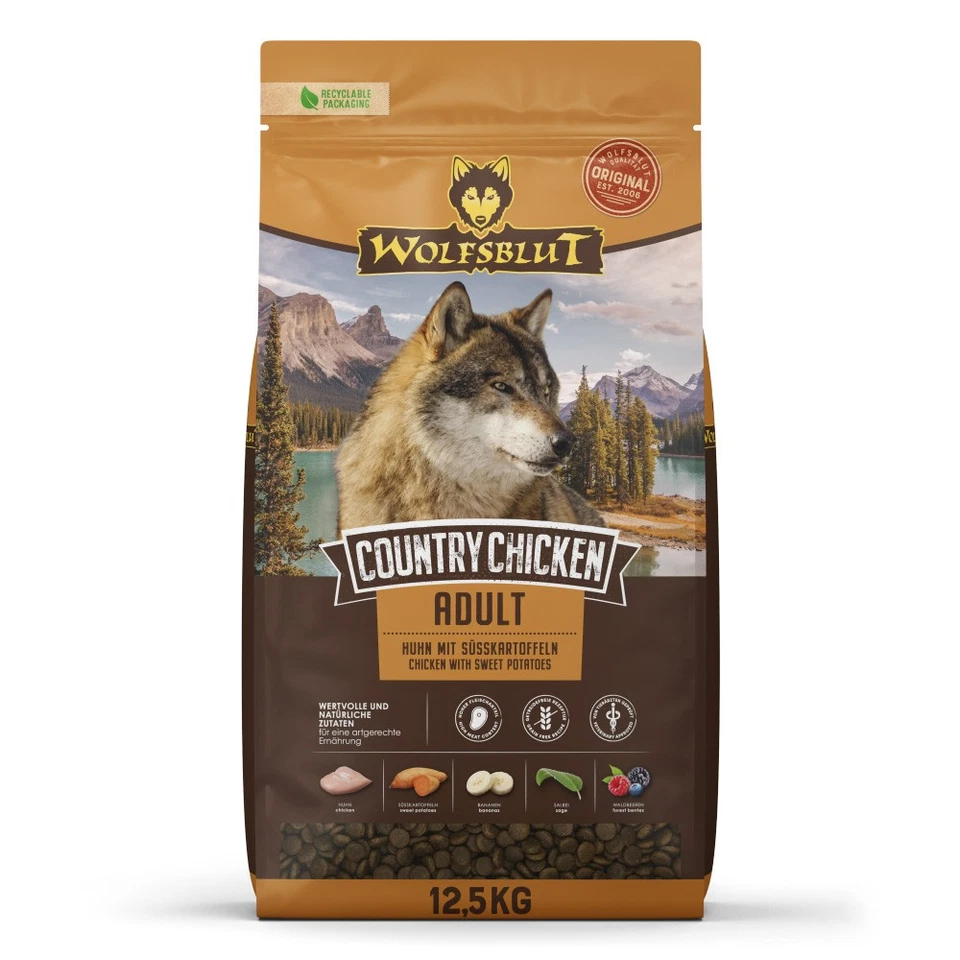 Wolfsblut Adult Country Chicken - Huhn und Süßkartoffeln Trockenfutter 12,5 kg - Bild 2 von 4