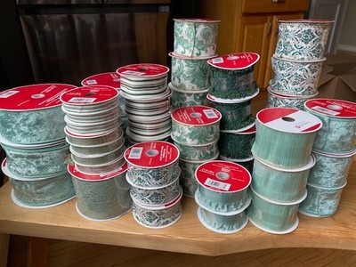 Celebrate It (New) Ribbons Assorted Designs Lot of (49) Michaels Green Cream Gol