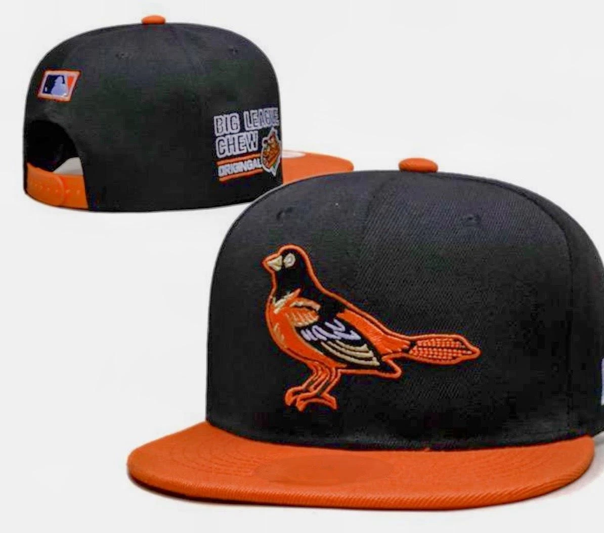 Baltimore Orioles Black Orange Adjustable Snapback Hat Flat Brim Embroidered