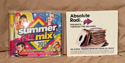 BRAND NEW: Lot of 2 CD sets: Summer Hit Mix 2017 & Absolute Radio  5 discs total
