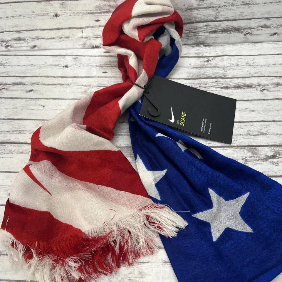 Nike Bufanda USA Victory Bufanda Adulto 100% Lana Rojo/Blanco/Azul Nuevo Con Etiquetas Foto 2 de 4