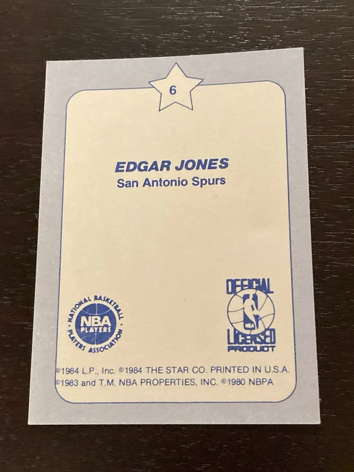 1984 Star All-Star Game Slam Dunk Edgar Jones #6 NRMT - Image 2 of 2
