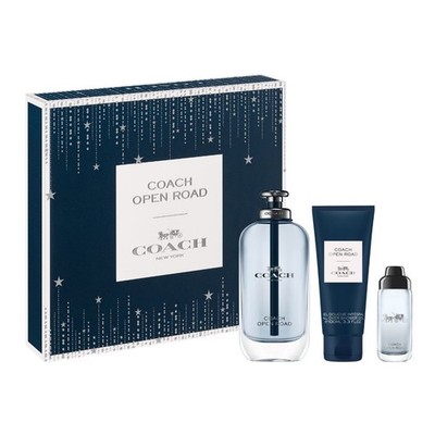 Coach Open Road Men's 3pc Set 3.3oz EDT Spray + .5oz EDT Mini + 3.3oz Shower Gel
