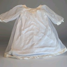 1950s Vintage Sears 3/4 Sleeve Peignoir Nightgown Embroidery Flowers Size 32-34