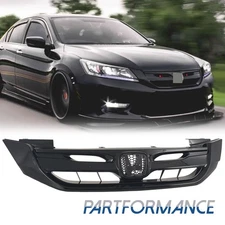 Gloss Black JDM Mod Style Front Bumper Grille Fit 2013 2014 2015 Honda Accord