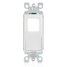 Leviton Decora Single Pole Rocker Illuminated Switch 15A White R02-L5611-2LW
