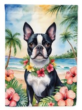 Caroline's Treasures Boston Terrier Luau Garden Flag DAC6383GF