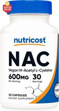 Nutricost N-Acetyl L-Cysteine NAC 600mg, 30 Vegan Capsules - Non-GMO
