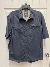 REI Nylon Vented Button Up Dark Gray Shirt size L