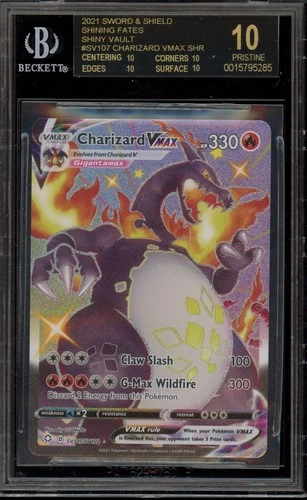 Pokemon Charizard VMAX Shining Fates Full Art #SV107 BGS 10 BLACK LABEL