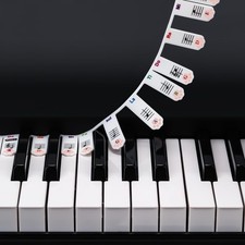Removable Silicone Piano Keyboard Stickers - 88-Key Note Labels for Beginners, C