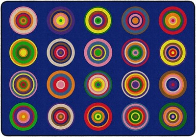 Flagship Carpets Color Rings Colorful Children's Classroom Area Rug for Kids ...