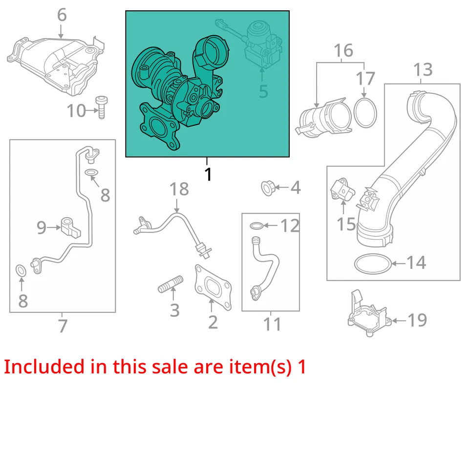 Volkswagen Jetta 2017 turbocompresor OEM 65 k millas (LKQ ~ 439334727) Foto 4 de 4