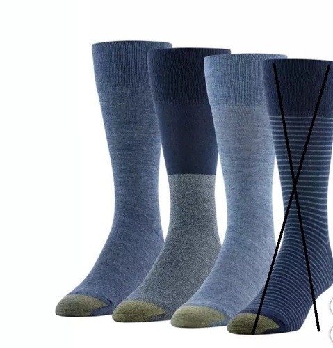 Gold Toe Men's Crew Dress Sock 3-Pairs, Blue 6-12 - Picture 4 of 4