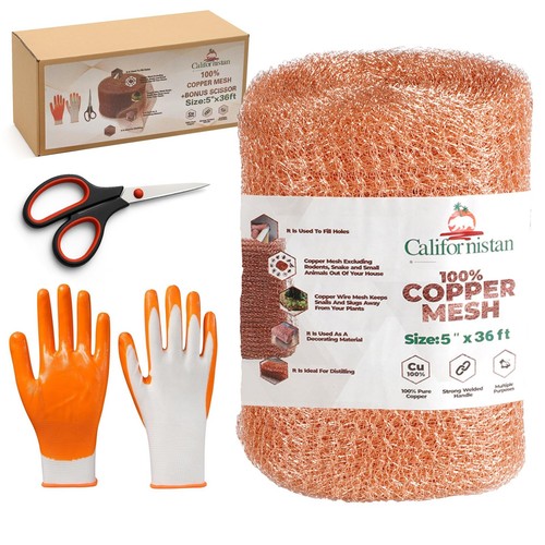 NVNOO 5 in. x 52 ft. Rustproof Copper Mesh Roll for Mice Rat Rodent, Copper Mesh Rodent Control (1-Pack