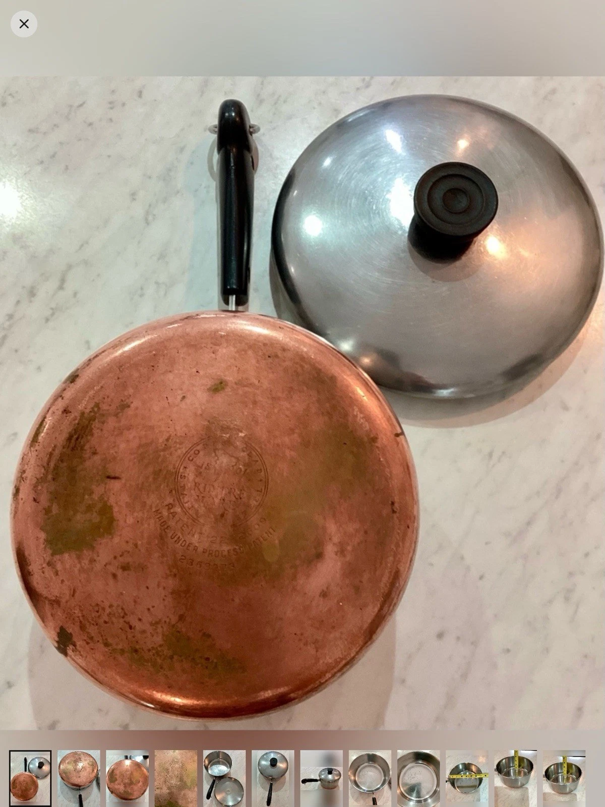 Vintage Revere Ware 1.5 Qt. Copper Clad Pot Saucepan & Lid Golden Era Pre 1968