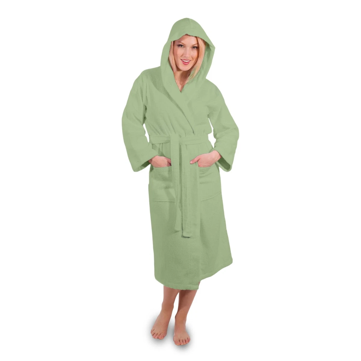 marilyn monroe doll green dress Men's Blue Towelling Bathrobe