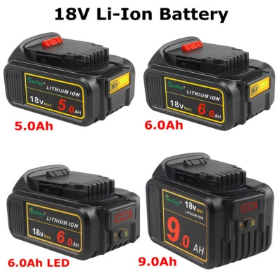 18V 5.0Ah 6.0Ah 9.0Ah Li-ion Battery for Dewalt DCB180 DCB182 DCB184 DCB200