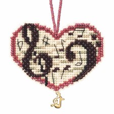Love Notes Beaded Charmed Ornaments Kit Mill Hill 2013 I Love