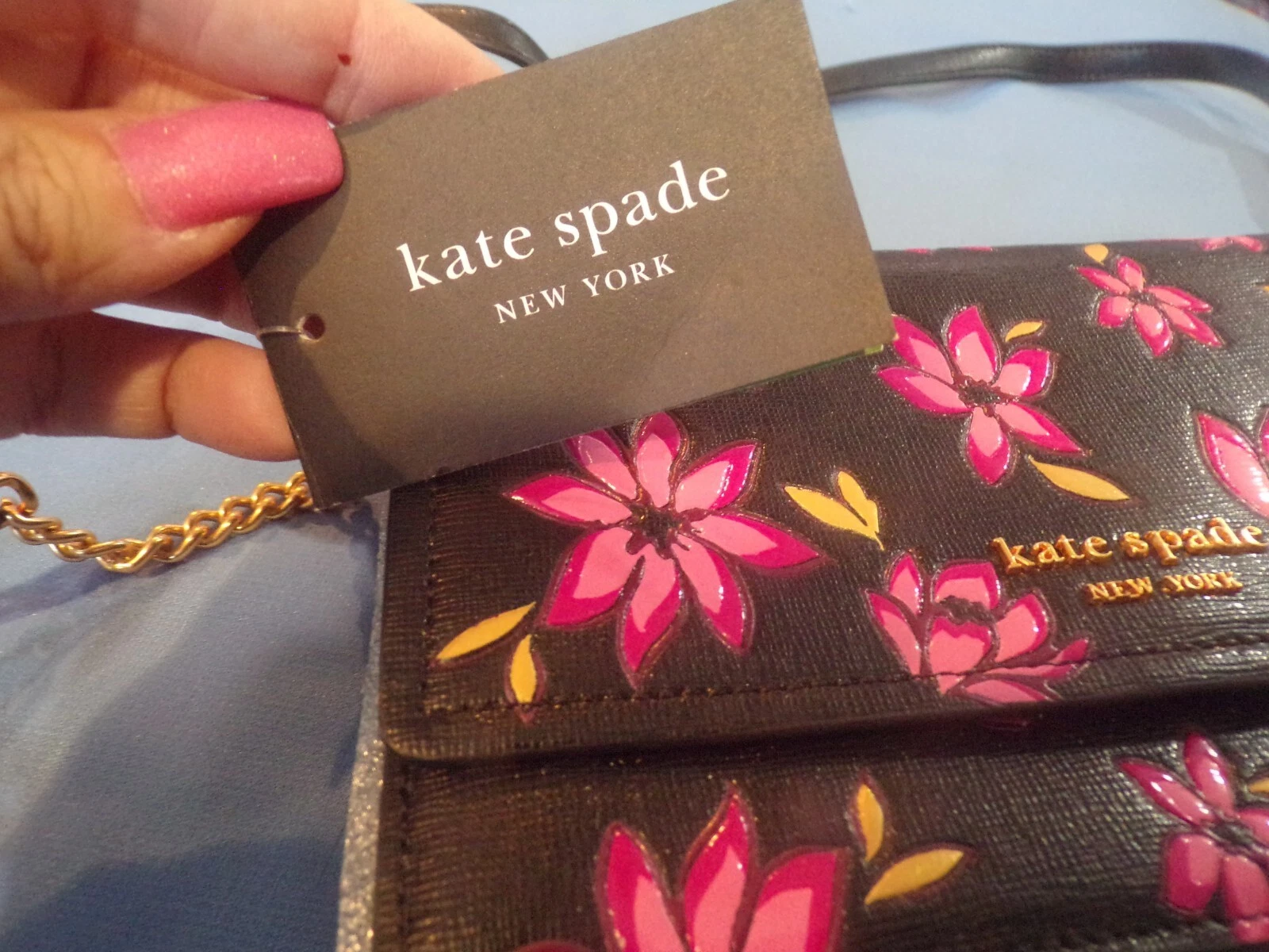 NUOVA borsa a tracolla Kate Spade Morgan Winter Blooms in rilievo KF582 B752