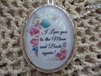 (LOCKET) I LOVE YOU TO THE MOON AND BACK AGAIN FLORAL LOCKET
