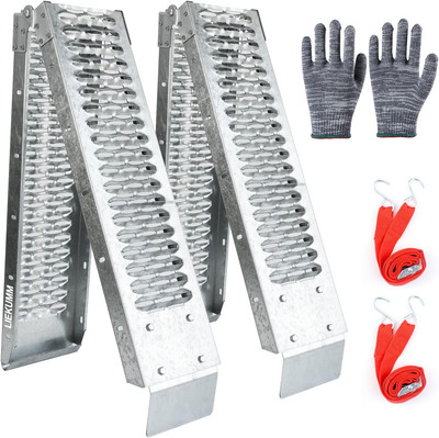 LIEKUMM 2X Auffahrrampe, 440Kg Klappbar Laderampe, 170Cm Stahl Verladerampe, Mot