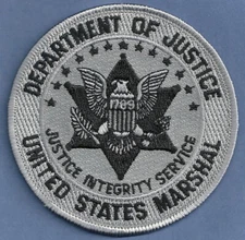 UNITED STATES MARSHAL SERVICE DOJ SHOULDER PATCH 3.5" GRAY