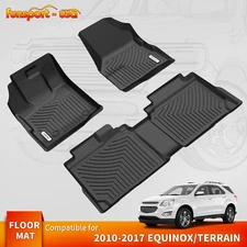 Floor Mats 2 Row Liner for 2010-2017 Chevy Equinox/GMC Terrain TPE All-Weather